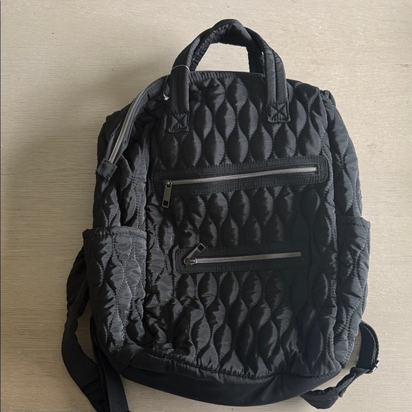 Quilted Black Backpack - Picture 1 of 8